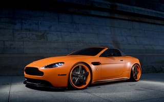 Картинка оранжевый, автомобиль, aston, martin, vantage, roadster