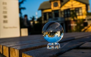 Картинка шар, стеклянный, отражение