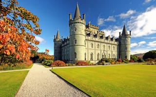 Картинка замок инверари, шотландия, газон