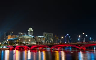 Картинка сингапур, ночь, освещение
