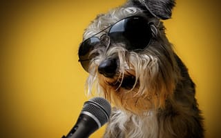 Картинка певец, собака, юмор, очки