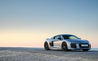 Картинка audi r8, море, песок, берег