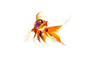 Картинка Золотая рыбка, 3-Д графика