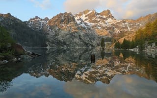 Картинка горы, озеро, отражение, Озеро в горах, Отражение гор