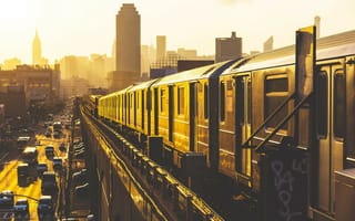 Картинка Надземное метро в Нью-Йорке