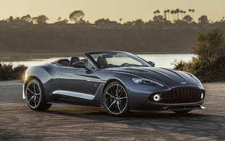 Картинка aston martin, кабриолет, дорога, озеро