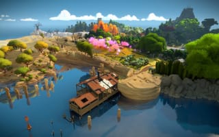 Картинка the witness, игра, вид сверху, остров