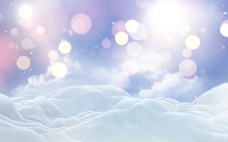 Картинка снег, боке, свечение, зима