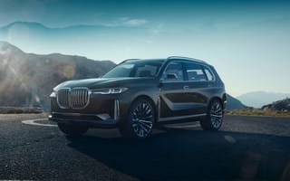 Картинка bmw, x7, асфальт, вид сбоку, блики