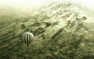 Картинка Полет на воздушном шаре, Серенгети Африка