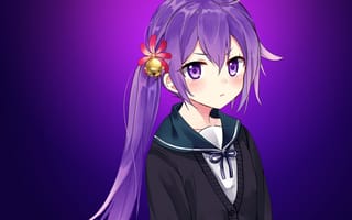 Картинка девушка, аниме, фиолетовый, волосы