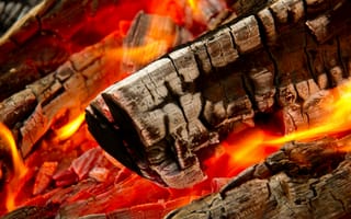 Картинка дрова, огонь, жар, костер, угли