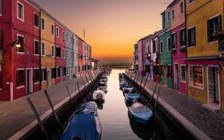 Картинка венеция, лодки, канал, улица
