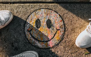 Картинка смайлик, бетон, улыбка, рисунок
