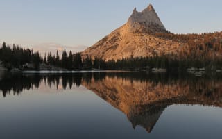 Картинка гора, озеро, вечер, отражение