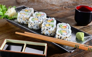Картинка суши, ролы, япония, палочки