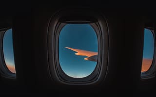 Картинка иллюминатор, самолет, крыло