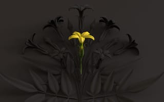 Картинка цветок, желтый, скульптура
