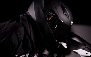 Картинка мотоциклист, шлем, голова, черный