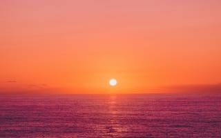 Картинка закат, море, солнце, красный