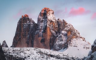 Картинка гора, скала, зима, снег