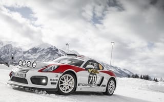 Картинка спортивный, автомобиль, на снегу, порше