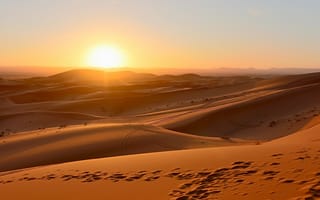 Картинка пустыня, солнце, дюны, барханы