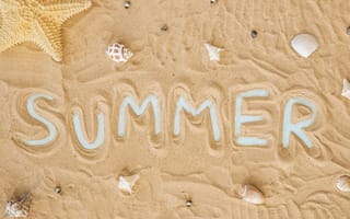 Картинка лето, песок, пляж, надпись