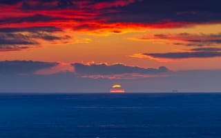 Картинка закат, море, облака