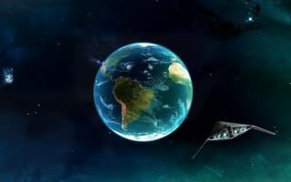 Картинка Корабль пришельцев направляется к Южной Америке