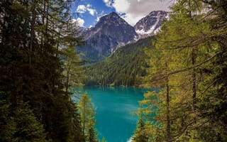 Картинка Лазурное озеро в итальянских Альпах