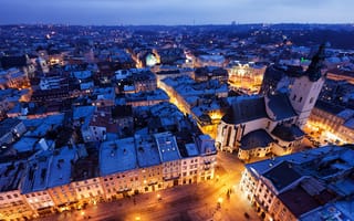 Картинка Панорама вечернего Львова