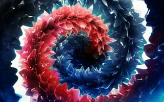Картинка Абстрактная красно-синяя спираль 3 д графика