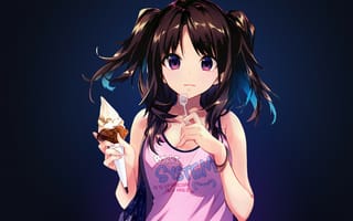 Картинка Девушка с рожком персонаж аниме Мороженое