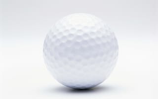 Обои Белый мяч для гольфа на белом фоне крупным планом