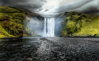 Картинка Живописный водопад Скоугафосс, Исландия