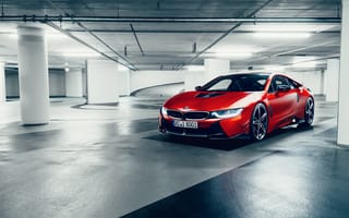 Картинка Красный BMW AC Schnitzer ACS8 Sport, 2017 года на подземной парковке