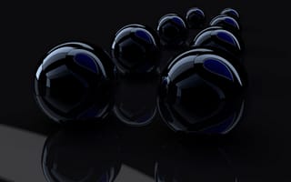 Картинка Черные стеклянные шары, рендеринг