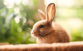 Картинка Милый декоративный кролик с длинными ушами