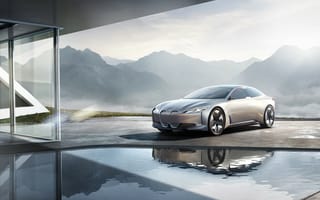 Картинка Серебристый электрокар BMW i Vision Dynamics, концепт