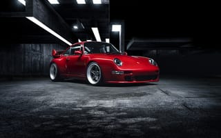 Картинка Красный автомобиль Gunther Werks 400R, Porsche 911