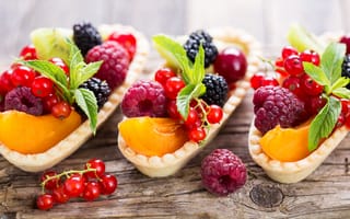 Картинка Вафельные корзиночки со свежими ягодами