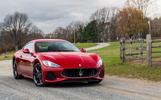 Картинка Красный быстрый автомобиль Maserati GranTurismo Sport, 2018
