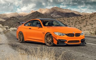 Картинка Новый автомобиль Ferrada Sema Orange BMW M4 на фоне гор