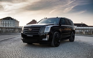 Картинка Черный автомобиль Cadillac Escalade Black Edition 2018