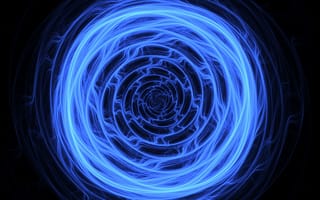 Картинка Голубая абстрактная спираль на черном фоне