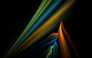 Картинка Разноцветные абстрактные линии на черном фоне