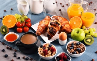 Картинка Здоровый вкусный завтрак на столе