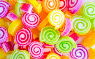 Картинка Сладкие разноцветные мармеладные конфеты в сахаре