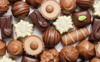Картинка Шоколадные конфеты ассорти крупным планом
